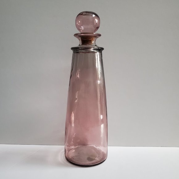 Tall Carafe Decanter w/ Stopper  by Vidrios San Miguel Spain Recycled Glass Made - Picture 2 of 11